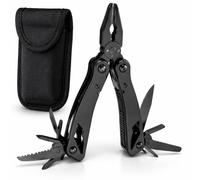 Retoo Pince Multifonctions 11 en 1 Outils Randonnée en Acier Inox avec Couteau Scie Tournevis Multitool de Poche pour Survie Camping Réparation Couteau Idee Cadeau Homme Noir