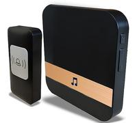 Retoo Sonnette sans Fil Exterieur Etanche, Wireless à Brancher pour la Maison, Sonnette Radio sans Pile, Kit de Carillon avec 52 Mélodies, 4 Niveaux Volume, Noir