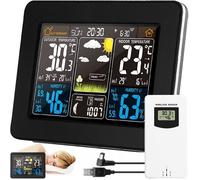 Retoo Station météo sans fil radio avec Intérieure Extérieur Capteur Thermomètre Hygromètre Baromètre Phase de la Lune