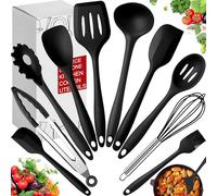 Retoo Ustensiles de cuisine, set d'ustensiles de cuisine en silicone, set de couverts de cuisine 10 pièces, antiadhésif, accessoires de cuisine pratiques : spatules, cuillères, spatules