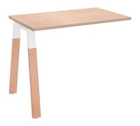 Retour de bureau ECLA Manager chêne clair L 100 x P 60 cm blanc piètement blanc finition bois - - Bruneau