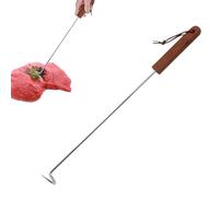 Retourneur Aliment BBQ Retourneur Aliments Manche Bois | Crochet Retourneur De Viande Gadget De Cuisson Pour Griller Travers Porc Poulet Hot-Dogs Intérieur
