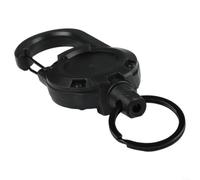 Retractable Badge Reel with Steel Wire Rope Carabiner Clip(Black) | Steel wire rope, auto-retract mechanism, secure badge pour access, daily use, office essential
