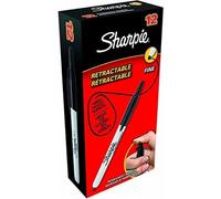 Retractable Marqueur Pointe Fine Noir Lot de 12 de SHARPIE
