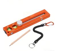 Rétractable pour niveau à bulle 18,5 cm double aimant en acier inoxydable | Design rétractable, bouton tournant rapidement, noyau en acier inoxydable, construction, rangement compact