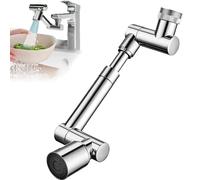 Rétractable Universel 1440 ° Bras robotique pivotant, Extension de robinet, aérateur, extension de robinet d'évier de cuisine, 2 modes de débit d'eau Dual Modes