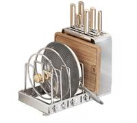 Retractable Utensil Organizer 30-52cm Rust pour proof Retractable(D) | Flexible 30-52cm length, fits various cabinets, stores pots lids utensils, rust-resistant steel, easy slide