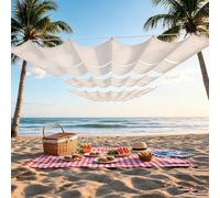 Rétractable Vague Toile d'ombrage 60 x 300 cm Protection UV, Anti-Déchirure, Coupe-Vent, Imperméable Filet Ombrage Pergola avec Cordes pour Jardin, Terrasse, Blanc