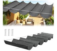 Rétractable Vague Toile D'Ombrage,Voile Solaire À Vagues Extensible 0.8X3.5 M,Bâche Ombrage,Protection Solaire Et Pergola,Voile D'Om