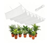 Rétractable Vague Voile-D'Ombrage 330 x 410 cm Rectangulaire Imperméable Anti-UV et Indéchirable Contre Le Vent Voiles d'ombrage Filet d'ombrage pour Patio Jardin Terrasse, Blanc