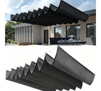 Rétractable Vague Voile Ombrage 125x500cm Imperméable, Protection UV Solaire Toile d'ombrage Rétractable Vague Tailles Personnalisables pour Jardins Terrasse Pergola, Gris Foncé
