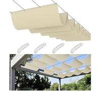Rétractable Vague Voile Ombrage Rectangulaire Imperméable Toile D'ombrage Filet D'ombrage Protection UV Solaire 1x3M,Crème