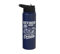 Retraité 2030 Vivre la retraite de vos rêves à la plage Stainless Steel Insulated Water Bottle