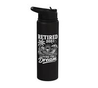 Retraité 2031 Vivre la retraite de vos rêves à la plage Stainless Steel Insulated Water Bottle