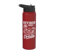 Retraité 2031 Vivre la retraite de vos rêves à la plage Stainless Steel Insulated Water Bottle