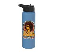 Retro 70s Soul Funk Afro Queen Disco Vintage Stainless Steel Insulated Water Bottle