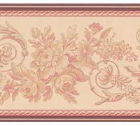 Retro Art abstrait Rouge Crème Vines Frise papier peint Motif rétro Floral, rouleau de 15 'x 15,2 cm