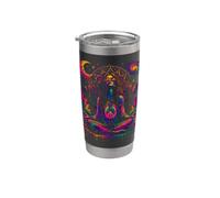 Rétro Cosmic Peace and Meditation Woman Vintage Style Art Gobelet isotherme en acier inoxydable double paroi