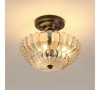 Rétro Fleur Pendentif En Verre Vintage, Loft Lustre Montage Plafonnier, Décoratif Pendentif Lampe Luminaire Pour Restaurant, Café, Chevet, Sans Ampoule
