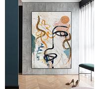 Rétro Matisse Graffiti imprime abstrait visage humain mur Art toile peinture photo pour salon nordique décor à la maison 50x82cm/20x32in avec cadre