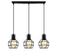 Rétro Metal Suspension Noir Cage E27 Suspension Industrielle Lampe Vintage Pendante Lumière Vintage en Métal Eclairage de Plafond Lustre Rétro Plafonnier,Métal Retro Antique Suspensions Luminaire (B)