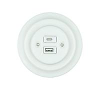 Rétro murale encastrée prise en porcelaine prise USB C Chargeur USB C