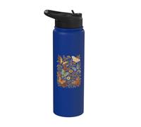 Rétro Papillon Bleu Lovers Nature Fairycore Hommes Femmes Enfant Stainless Steel Insulated Water Bottle