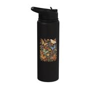 Rétro Papillon Bleu Lovers Nature Fairycore Hommes Femmes Enfant Stainless Steel Insulated Water Bottle