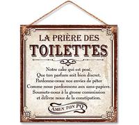 Rétro Plaque métallique à Suspendre Prière des Toilettes 20 cm