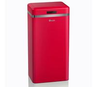 SWAN SWKA4500RNEU Poubelle rétro avec capteur d'ouverture automatique, métal, 45 L, design vintage rouge
