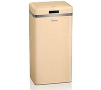 Retro Poubelle à Ouverture Automatique avec Capteur, Métal, 45 Litres, Vintage SWAN SWKA4500CN Crème 13 G