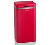 SWAN SWKA4500RNEU Poubelle rétro avec capteur d'ouverture automatique, métal, 45 L, design vintage rouge
