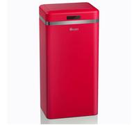 SWAN SWKA4500RNEU Poubelle rétro avec capteur d'ouverture automatique, métal, 45 L, design vintage rouge