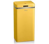 Swan Retro Poubelle de Cuisine Automatique, Capteur de Mouvement, 45 Litres, Métallique, Poubelle Intelligente de Recyclage Grande Capacité, Design Vintage, Jaune
