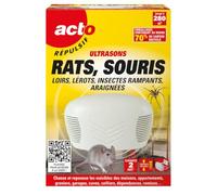 RETRO | RÉPULSIF ULTRASONS RATS, SOURIS, LOIRS,LÉROTS, INSECTES RAMPANTS, ARAIGNÉES | Émetteur d’ultrasons répulsifs | RUS3