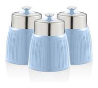 Retro Set 3 Boîtes de Rangement Cuisine 1,2L Hermétiques pour Pâtes Riz, Vintage SWAN SWKA1024BLN Bleu 2 G