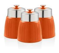 Retro Set 3 Boîtes de Rangement Cuisine 1,2L Hermétiques pour Pâtes Riz, Vintage, SWAN, SWKA1024ON, , Orange Orange G