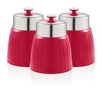 Retro Set 3 Boîtes de Rangement Cuisine 1,2L Hermétiques pour Pâtes Riz, Vintage, SWAN, SWKA1024RN, , Rouge Rouge G