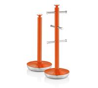 Retro Set Porte-Papier de Cuisine + Porte-Tasses pour 6 Tasses, Acier SWAN SWK