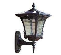 Rétro Solaire extérieur LED Applique Murale en Aluminium Verre Lanterne IP54 étanche extérieur Intelligent Applique Murale Paysage Lampe de allée Applique Murale Le Nouveau
