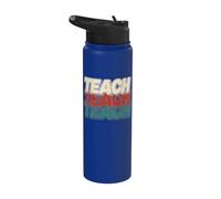 Retro Teach Teacher Back To School Educator Stainless Steel Insulated Water Bottle