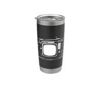 Retro TV Sketch Retro Enthusiast Gobelet isotherme en acier inoxydable double paroi
