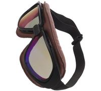 Rétro Vintage Lunettes de Moto Coupe-vent et Anti-poussière, pour Adulte | Bandeau Rembourré Réglable, Style Steampunk, Abs Pu Mousse PC Nylon Coton, pour Biker et Pilote