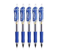 RetroNest 5Pcs 0.5mm Retractable Gel Pens Smooth Quick Drying Ink Pens | Durable plastic construction with fast drying ink designed for office and school study Blue 5pcs