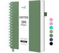 RETTACY Carnet à spirales A5 à spirales à spirales, 100 g/m², 100 g/m², couverture rigide en PVC, pour femme, homme, travail, bureau, école, 14,5 x 21 cm, vert foncé