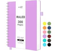 RETTACY Carnet A5 à spirale coloré à spirales 300 pages/150 feuilles pour écrire, papier ligné 100 g/m², couverture en plastique souple, pour femmes, hommes, travail, bureau, école, 14,5 x 21 cm