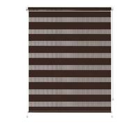 Rettika Double Store Enrouleur sans perçage Klemmfix - Chocolat - Largeur 55 cm Hauteur 150 cm - Store intérieur Duo Jour Nuit pour fenêtre