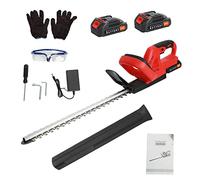 reukmuuc Taille-haie électrique sans Fil Rechargeable 800 W 21 V, 1800 TR/Min avec Batterie puissante, Interrupteur Marche/arrêt, Taille-haie pour Cour, Maison, Cadeaux de Noël Rouge