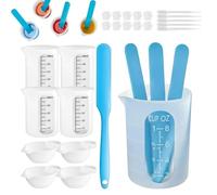 Reusable Silicone Resin Measuring Cups Tool Kit - DIY Craft Supplies | Reusable silicone resin measuring cups tool kit features 250ml and 100ml easy-peel mixing cups for DIY crafts