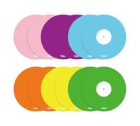 réutilisable Notes collantes à effacer à sec Autocollant de tableau blanc rond avec 2 marqueurs, 12-Pack 12cm en cercle (Multicolore)